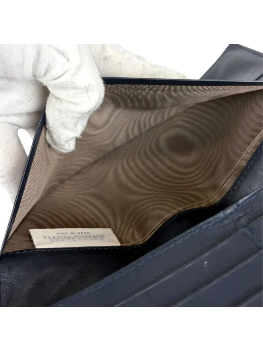 Bottega Veneta Intrecciato Leather Wallet Bifold Dark Navy